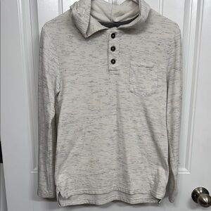 Cream Sweatshirt with Relaxed Fit and Knit Texture